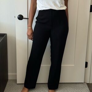 INC International Concepts Women's Size 6 Straight Leg Black Lined Trouser Pants